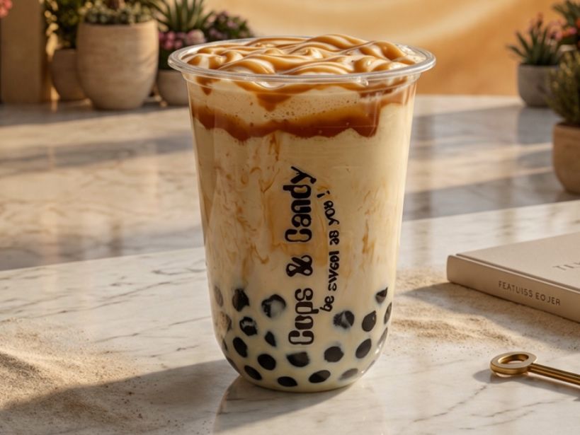 Iced Dulce de Leche Latte Boba