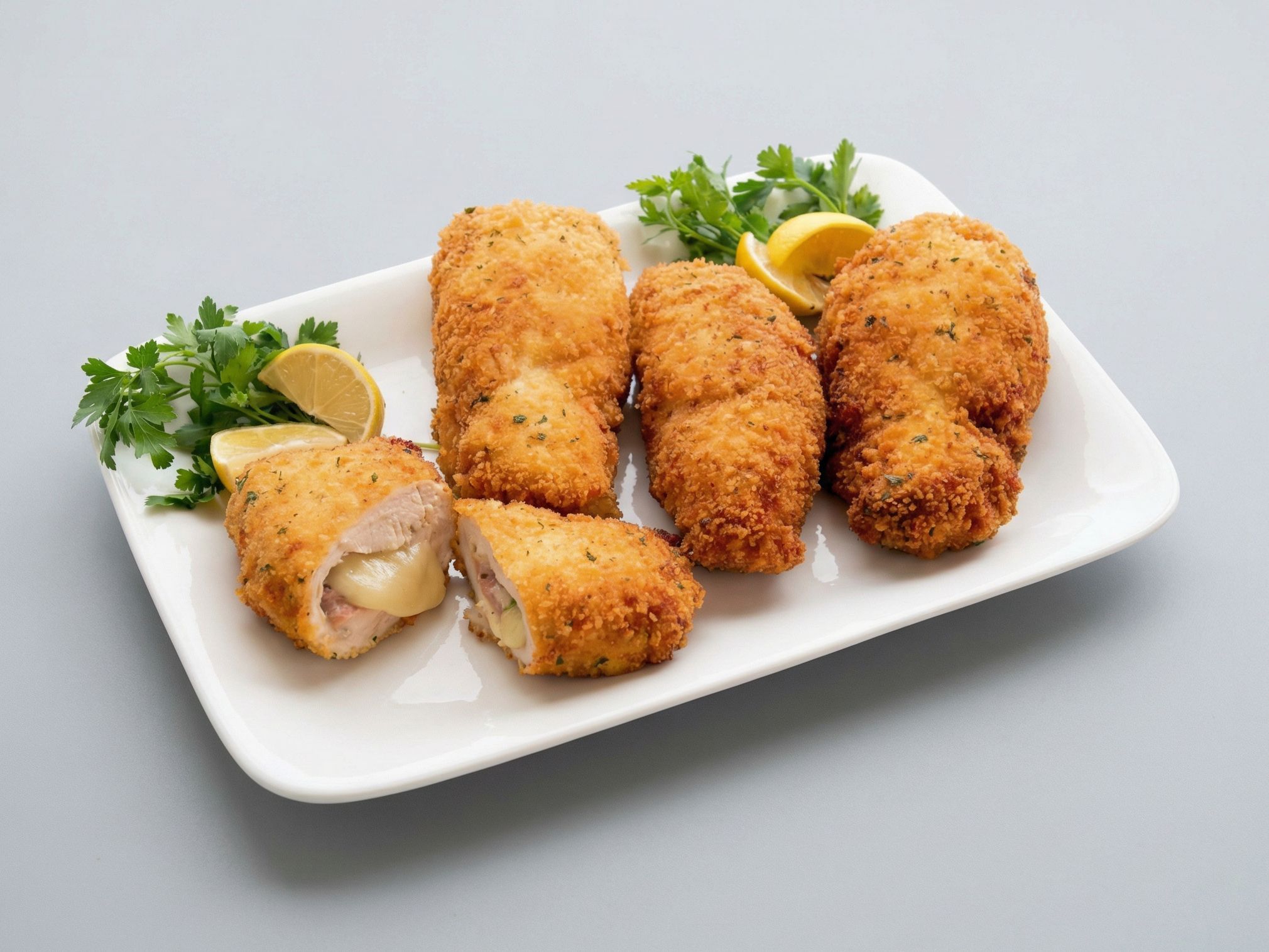 Chicken Corden Bleu With 2 Side Dishes