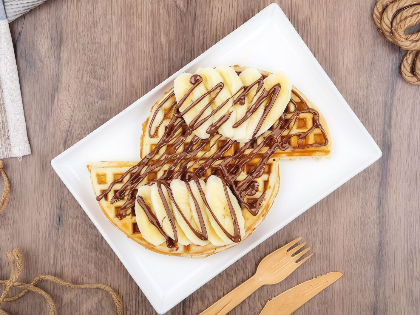 Nutella Waffle With Banana