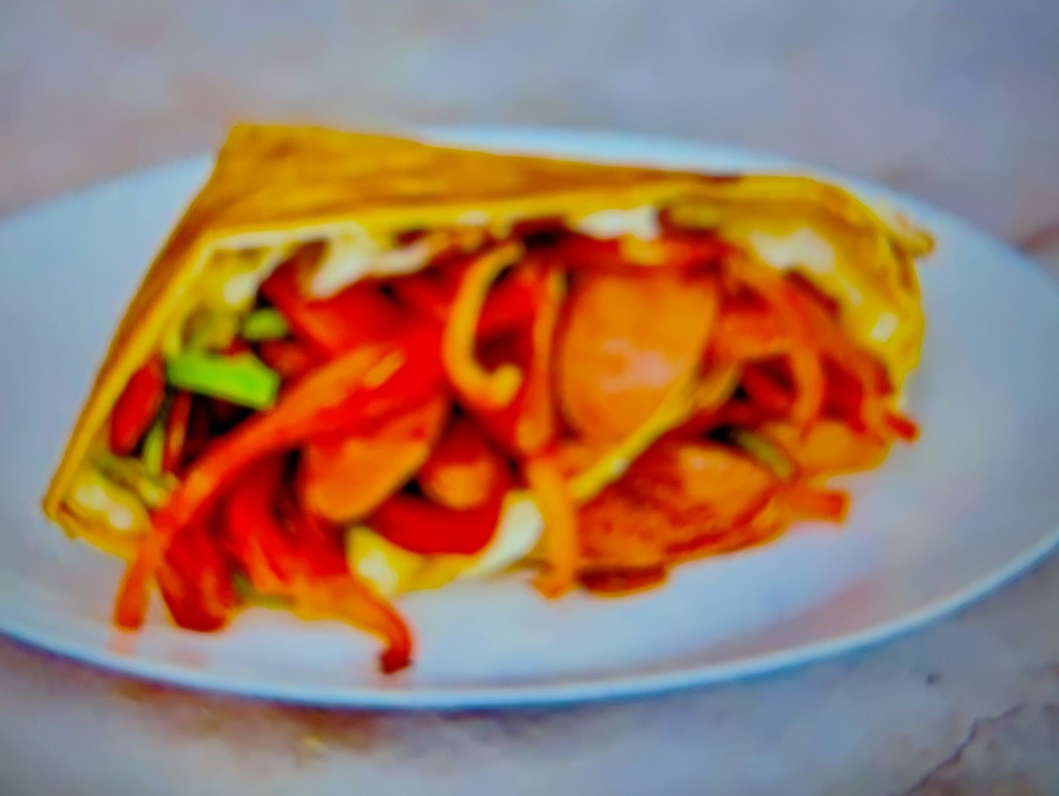 Fried chicken with sausage