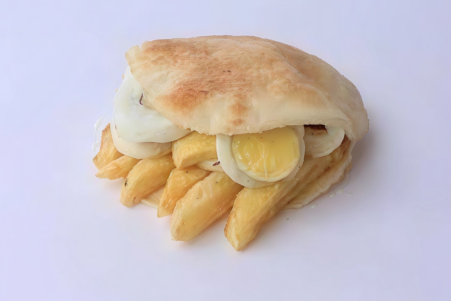 French Fries With Egg Sandwich