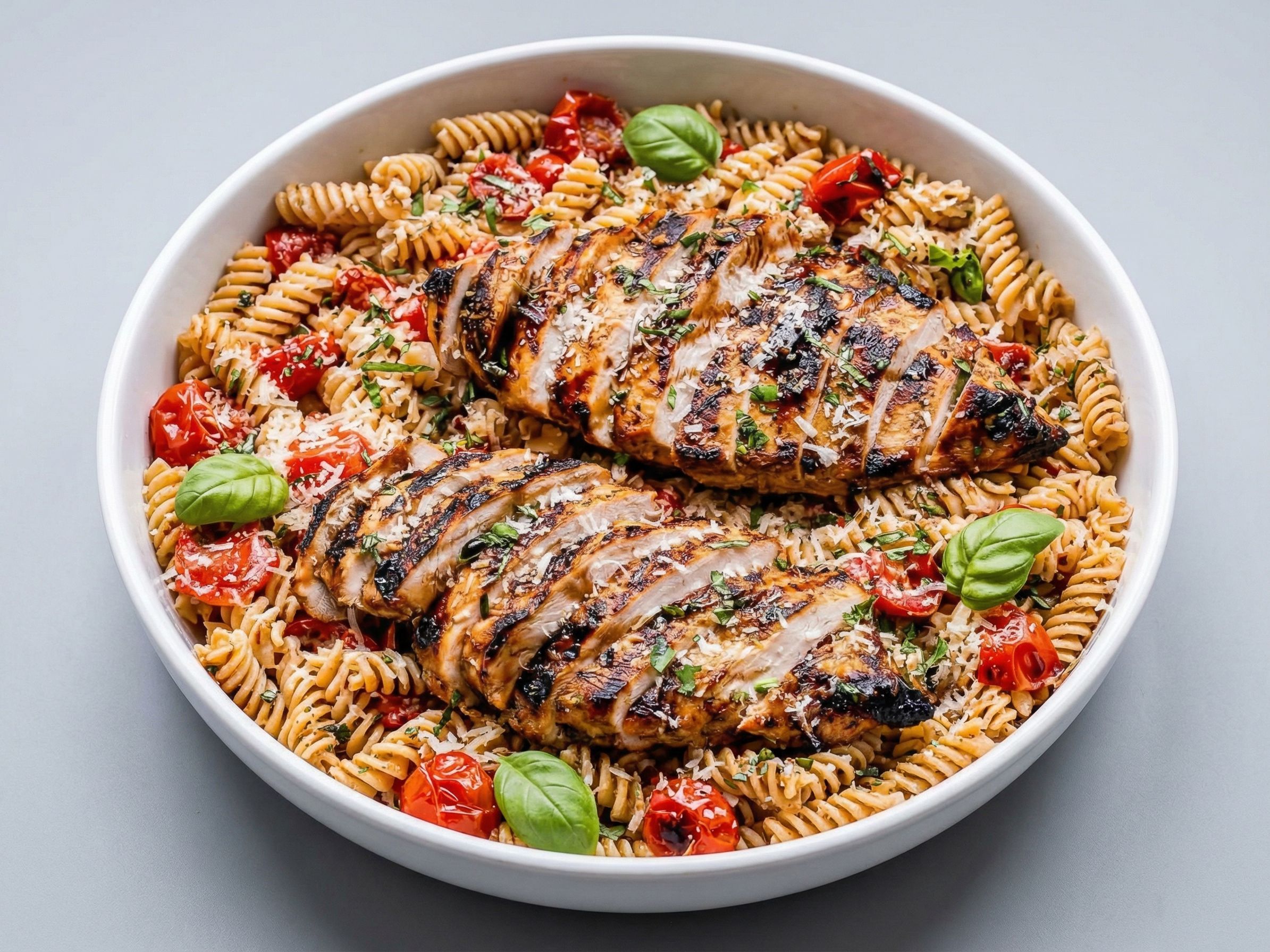 GRILLED CHICKEN WITH SAUCE With Pasta