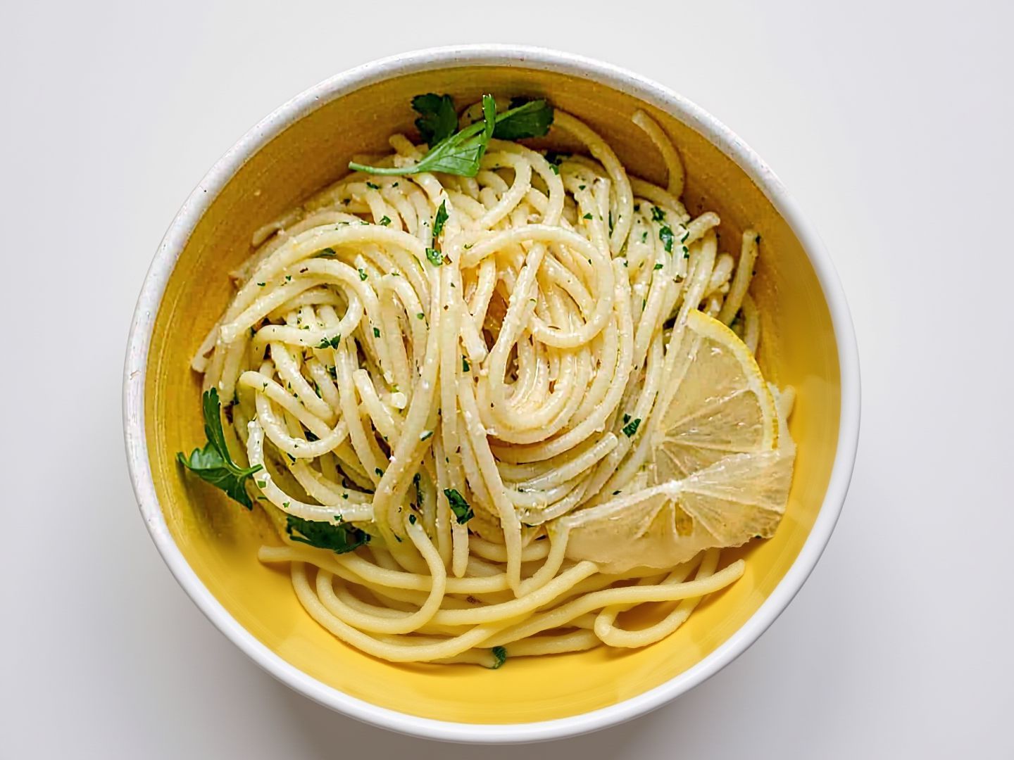 yellowish lemon fillet with pasta