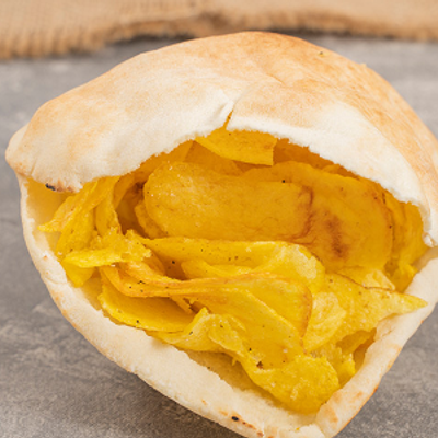 Potato Chips Sandwich With Ketchup And Mayonnaise