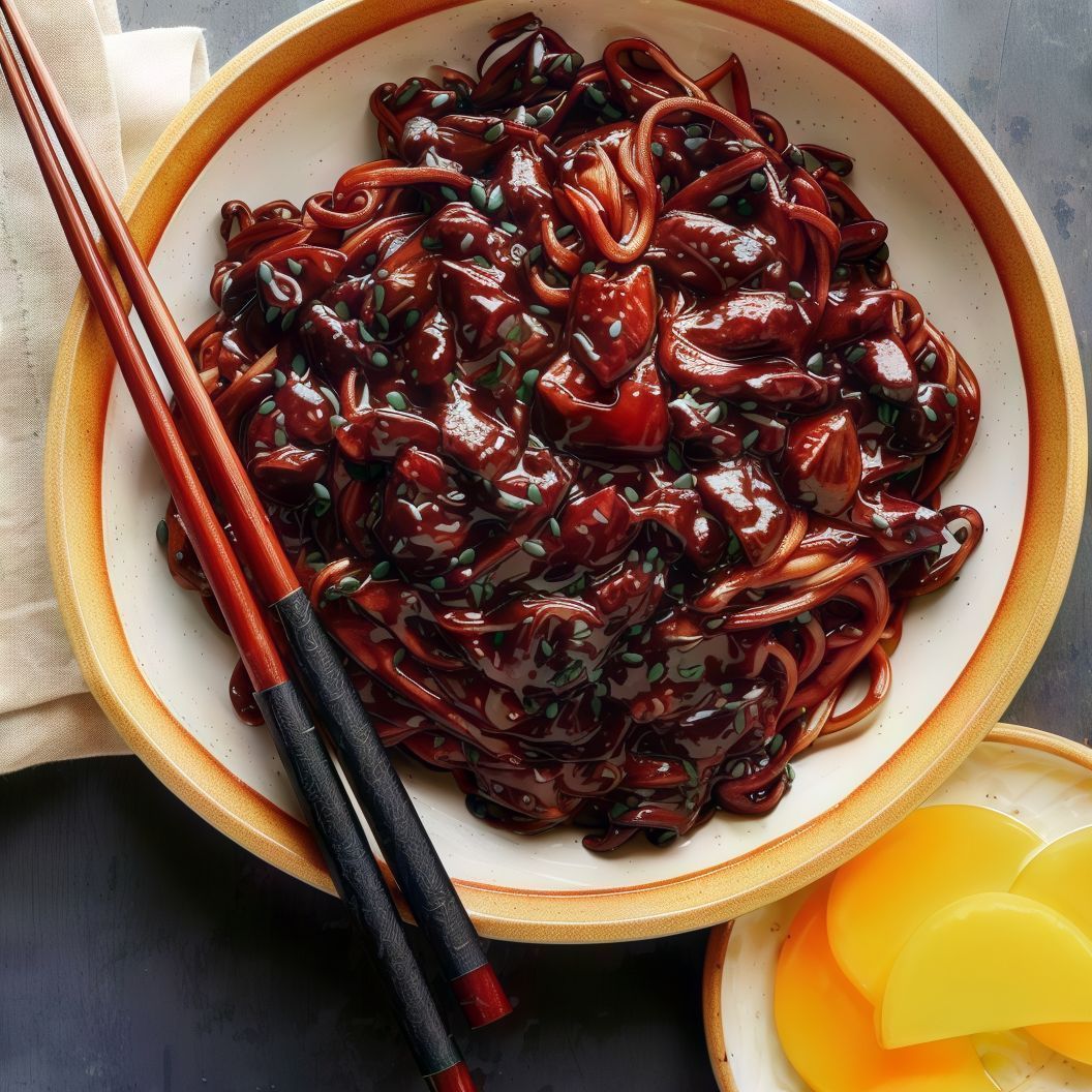 Chicken Jajangmyeon Black Beans Noodles