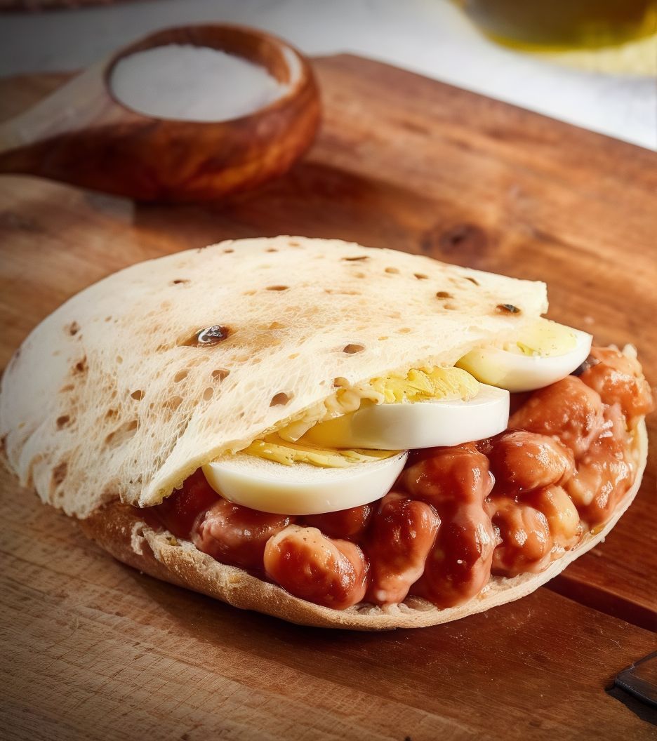Foul With Eggs Sandwich