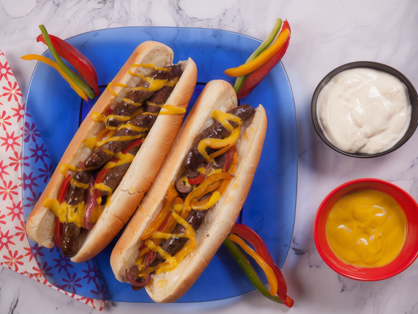 Grilled Oriental Sausage Sandwich