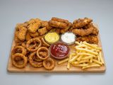 Fried Cheese With French Fries And Ketchup Sandwich