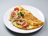 Omelette Eggs With Vegetables Sandwich