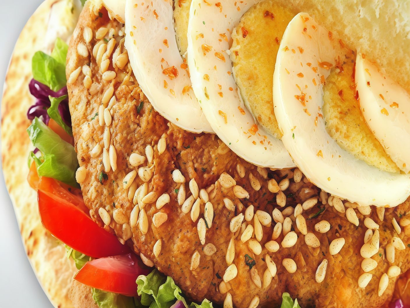 Falafel With Eggs Sandwich