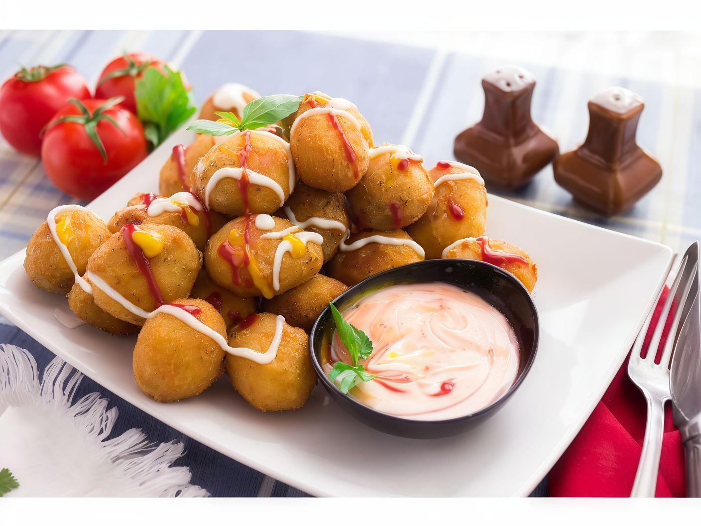 Pane Potatoes With Ketchup And Mayonnaise Sandwich