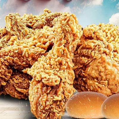3 Chicken Pieces with Rice, Coleslaw and Bread