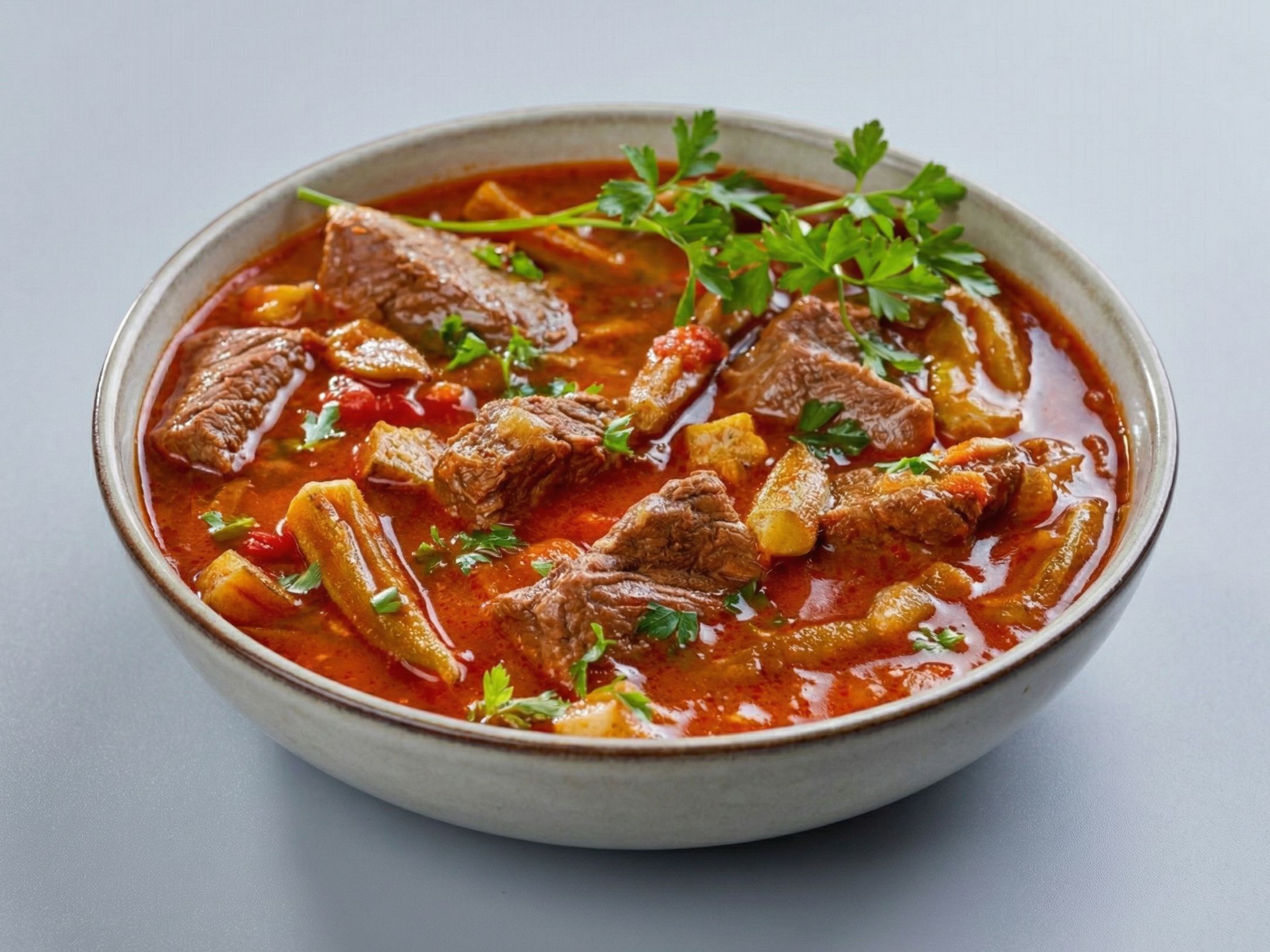 Okra With Veal Meat Casserole