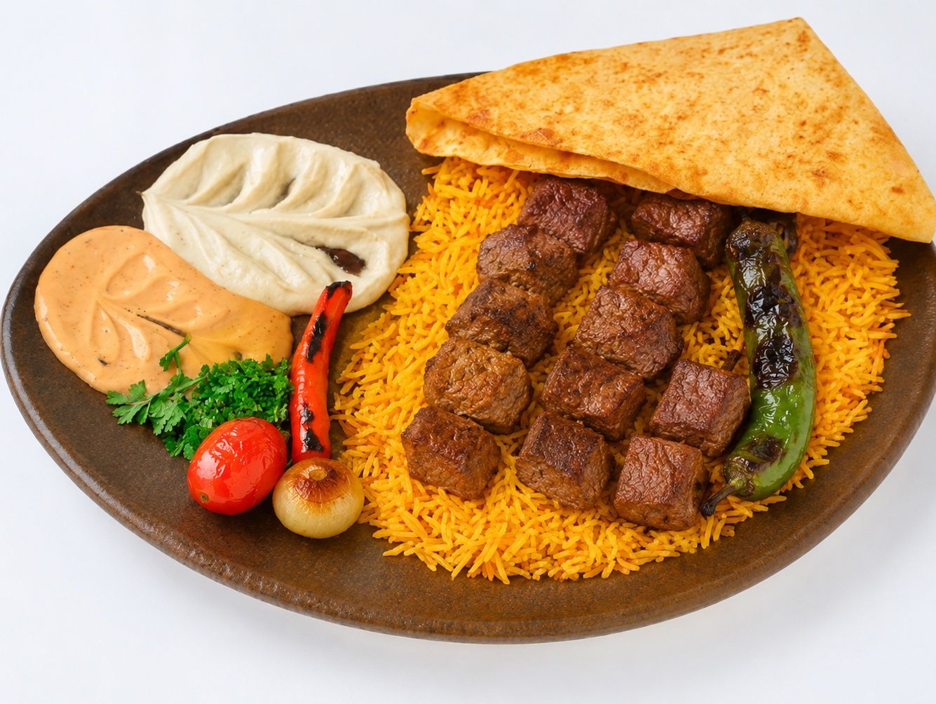 Shish Kebab And Lamb Cubes Shaqaf And Lia