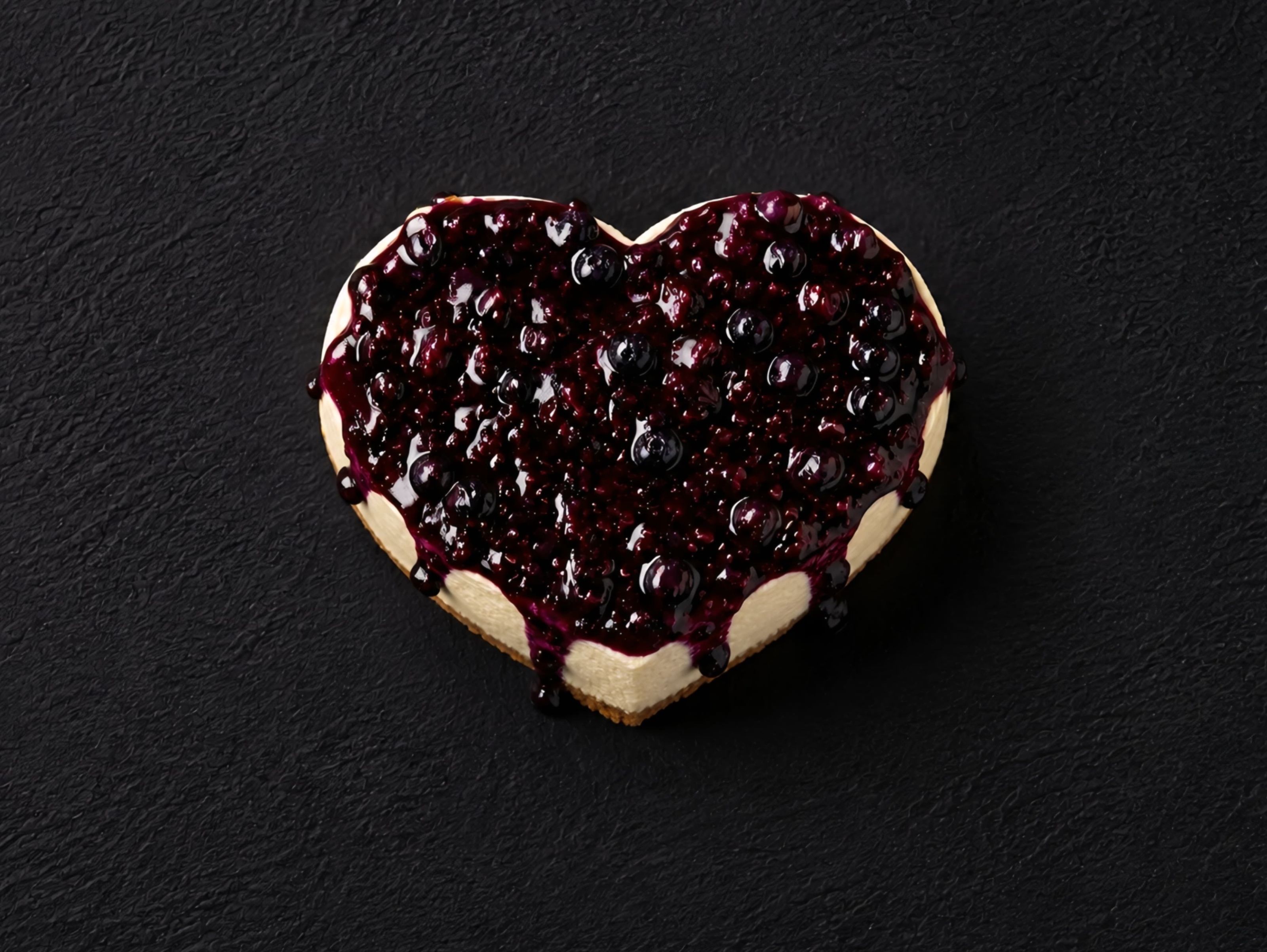 Blueberry Heart Cheesecake