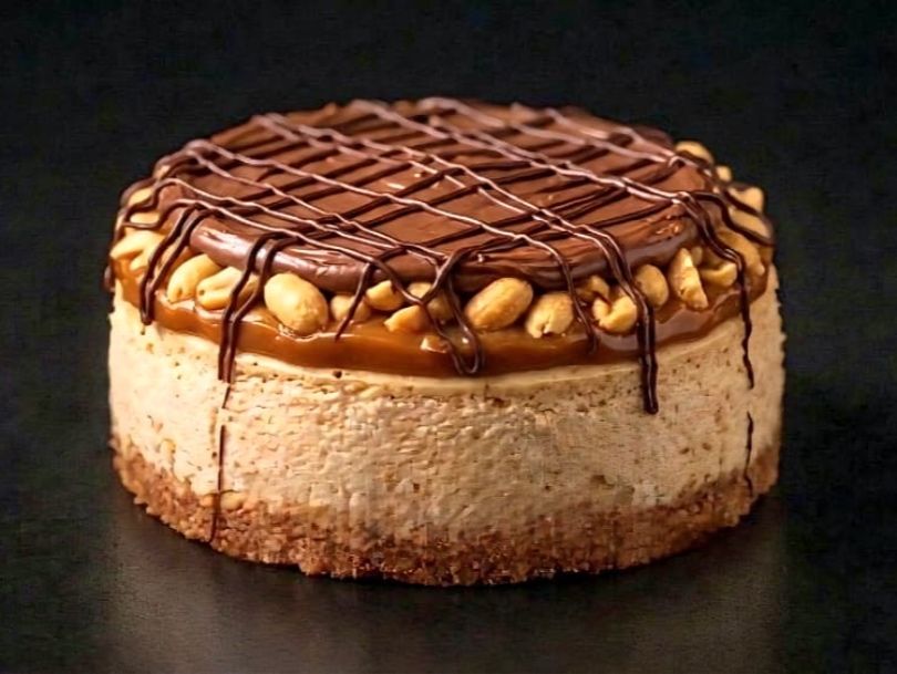 Round Snickers Cheesecake