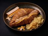 Croissant With Cheddar Cheese And Smoked Turkey Slice