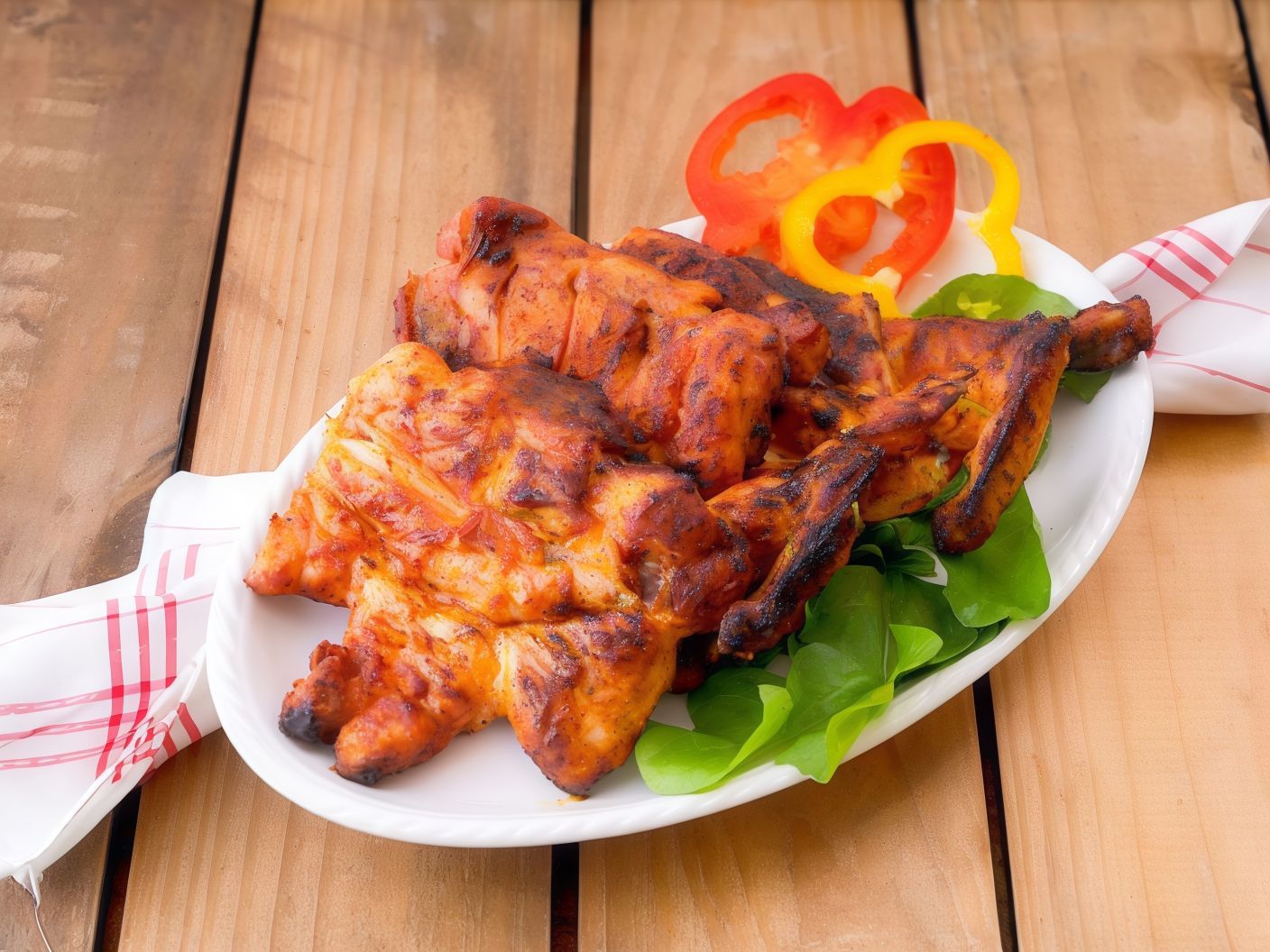 Half grilled chicken tikka