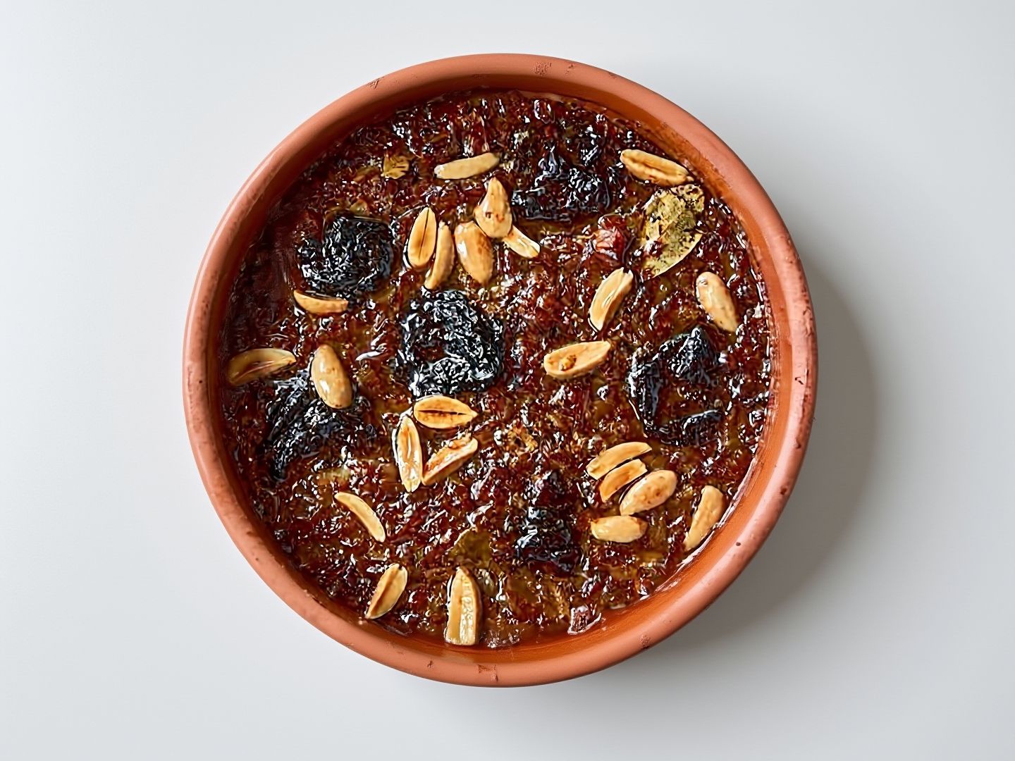 Meat casserole with prunes and almonds