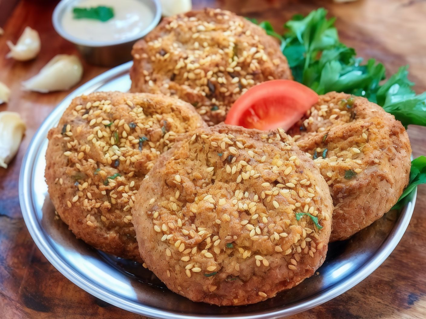 Falafel patty with pastrami