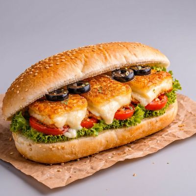 Fried Roumy Cheese Patty Pan Sandwich