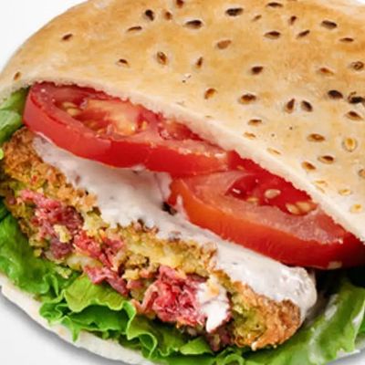 Falafel with Kiri Cheese and Pastrami