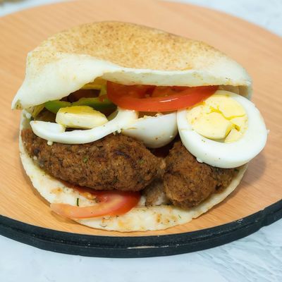 Falafel with boiled eggs