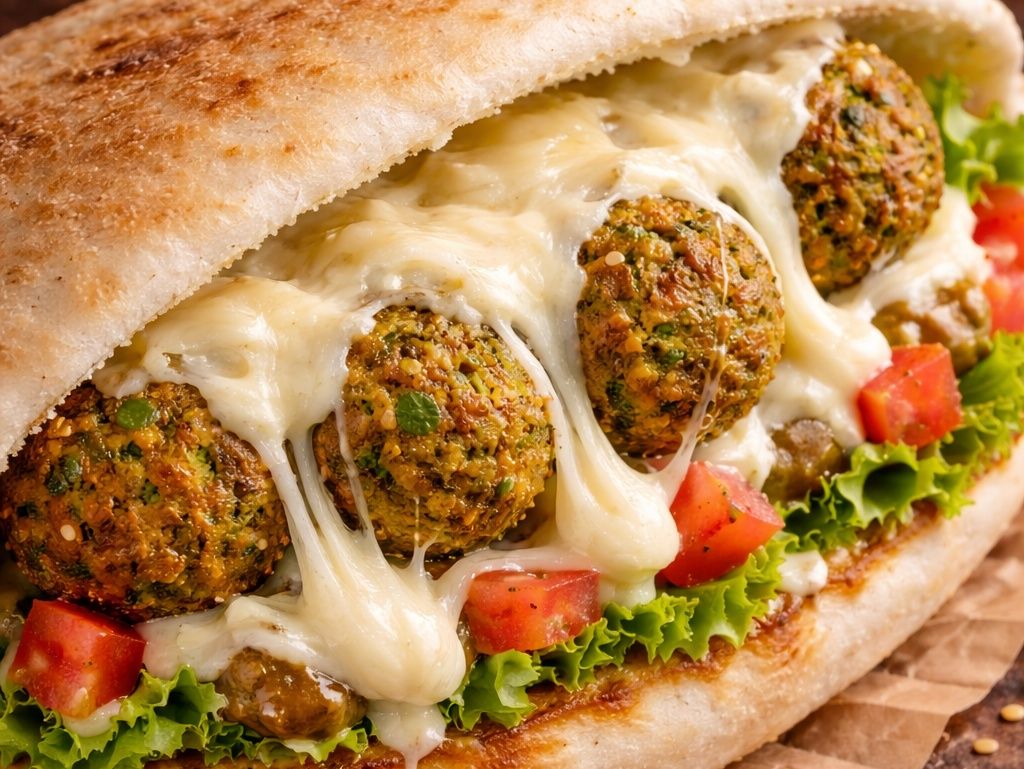 Falafel with mozzarella cheese