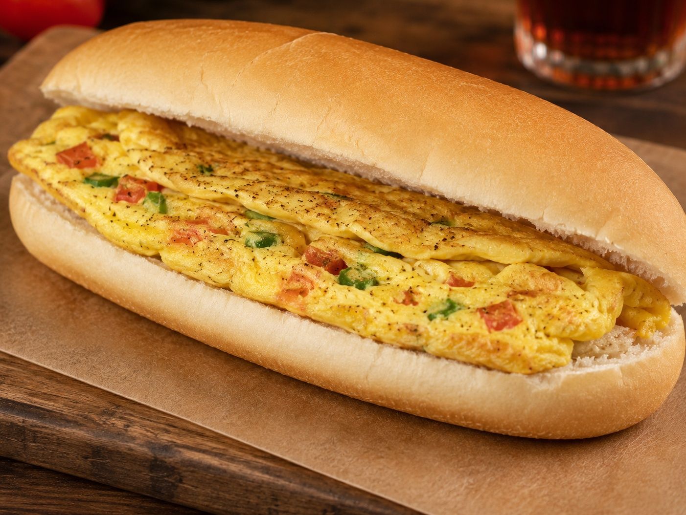 Omelette eggs with bread Fino