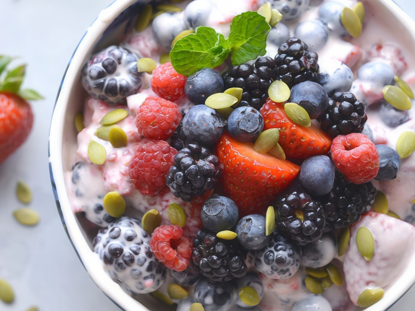 Fruit Salad With Yogurt Bowl