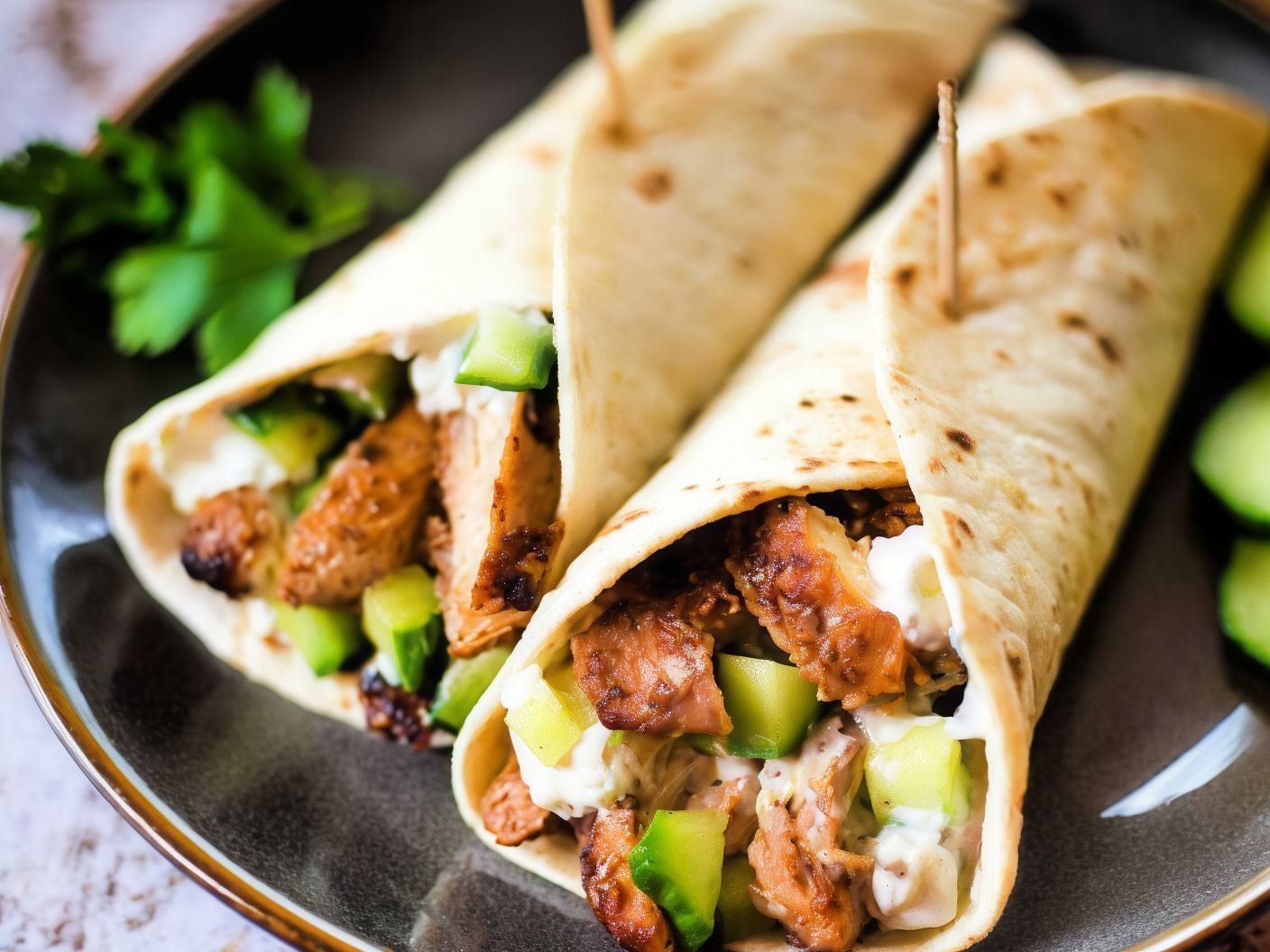 Vegetarian Chicken Fajita Wrap Sandwich
