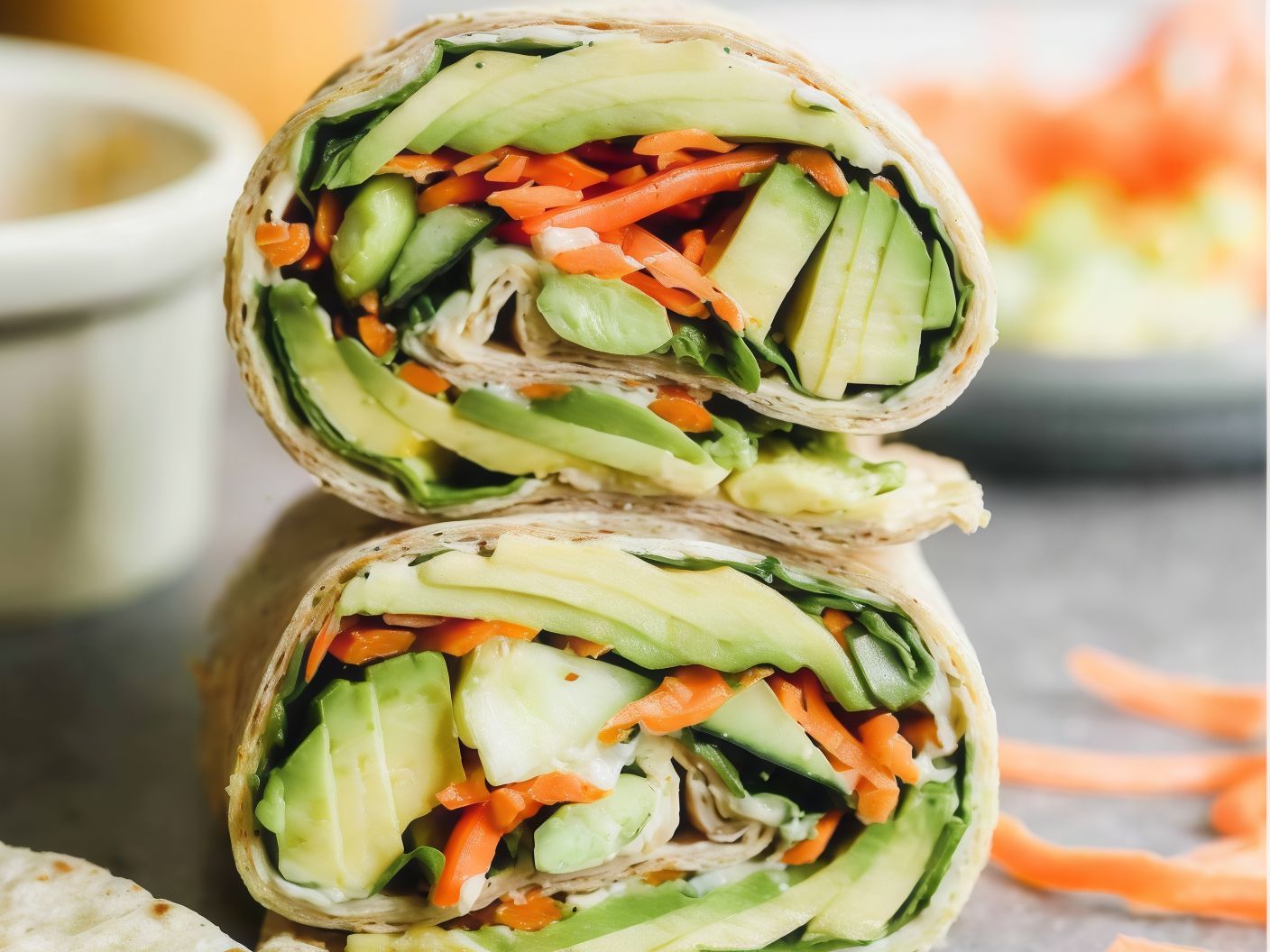 Vegetarian Veggie Wrap Sandwich