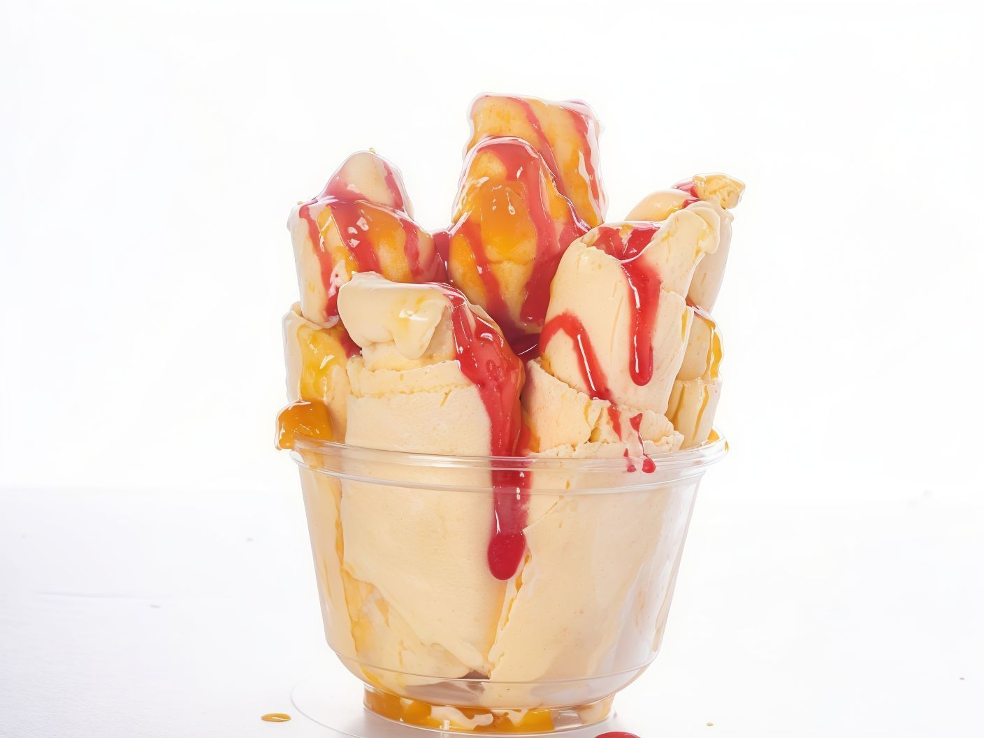 Mango And Strawberry Ice Cream Roll