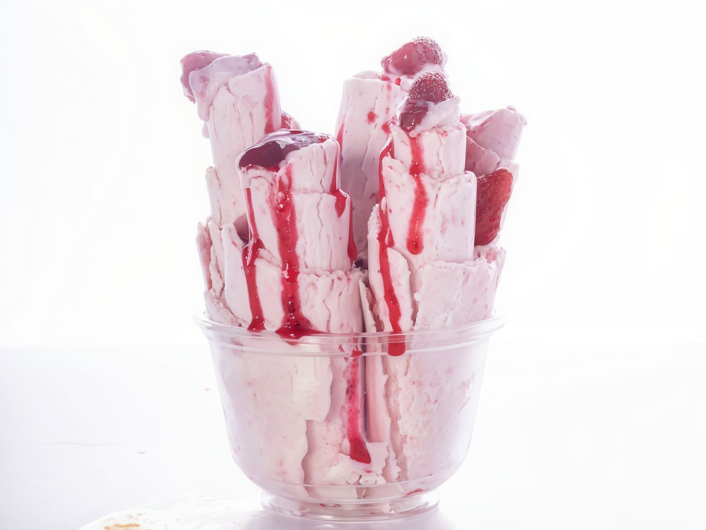 Ice Cream Roll Strawberry And Red Berry