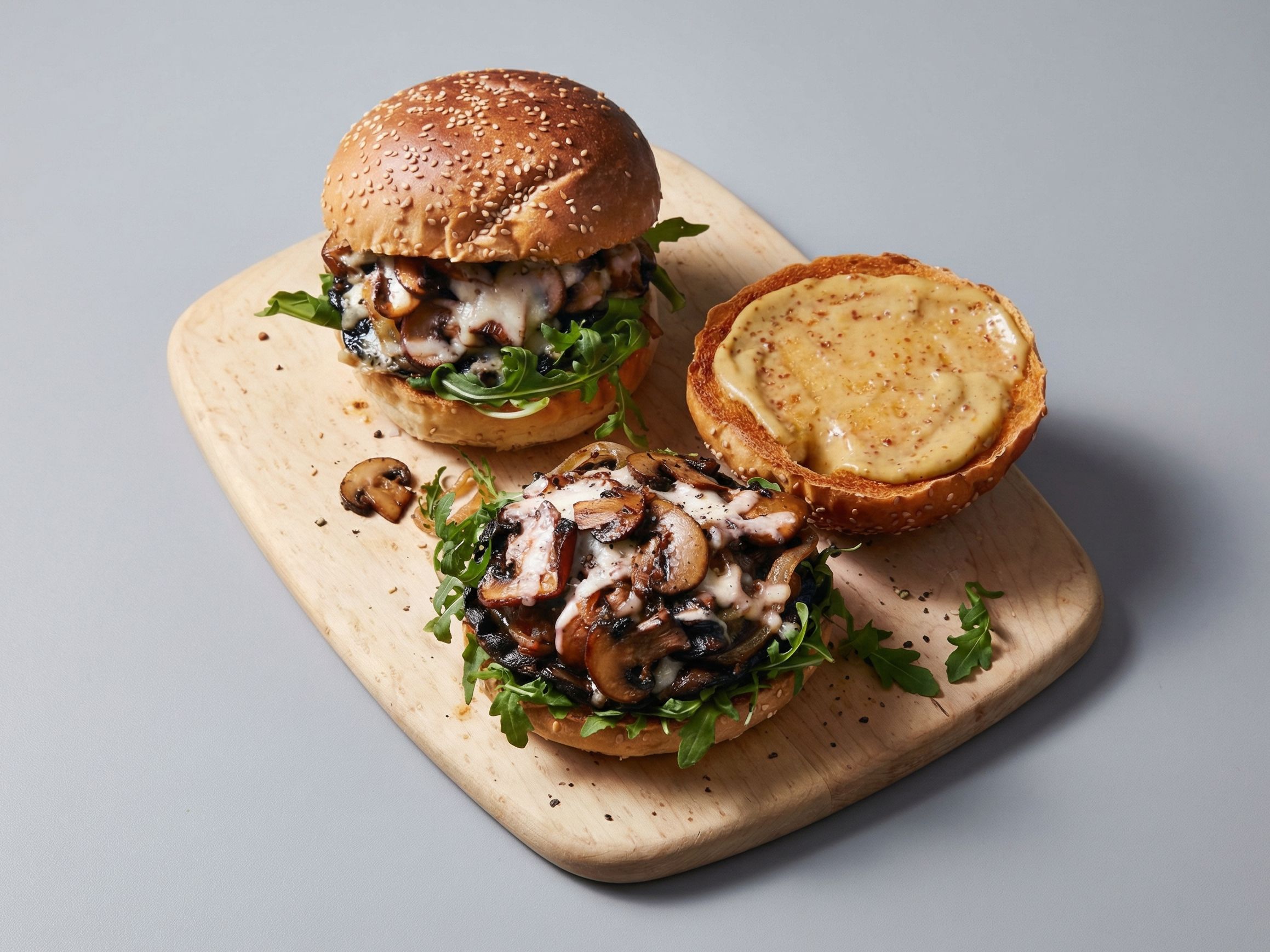 Beef Burger With Mushroom Sandwich