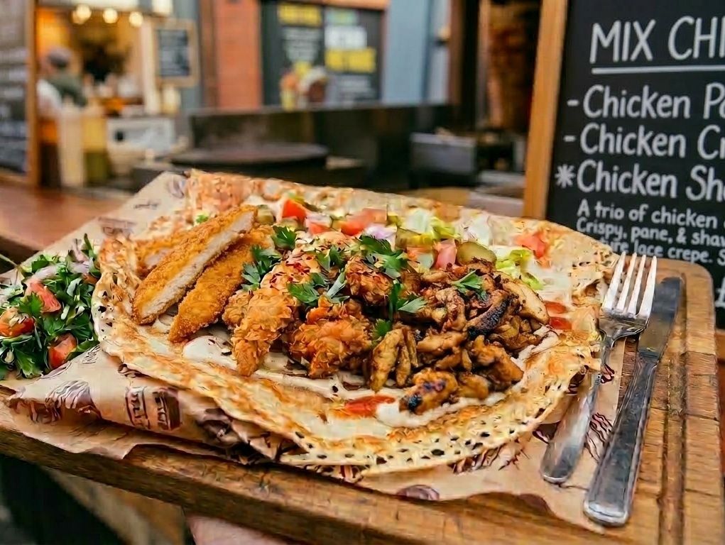Mix chicken crepe