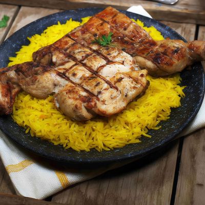 طبق نصف دجاج مشوي