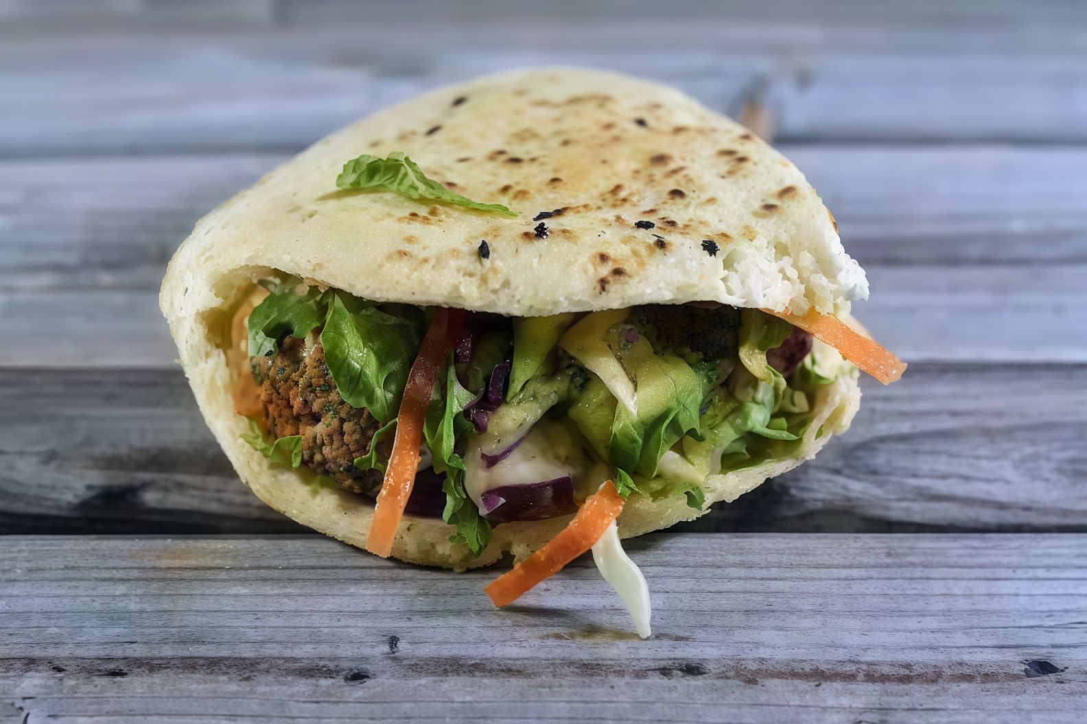 Stuffed falafel sandwich