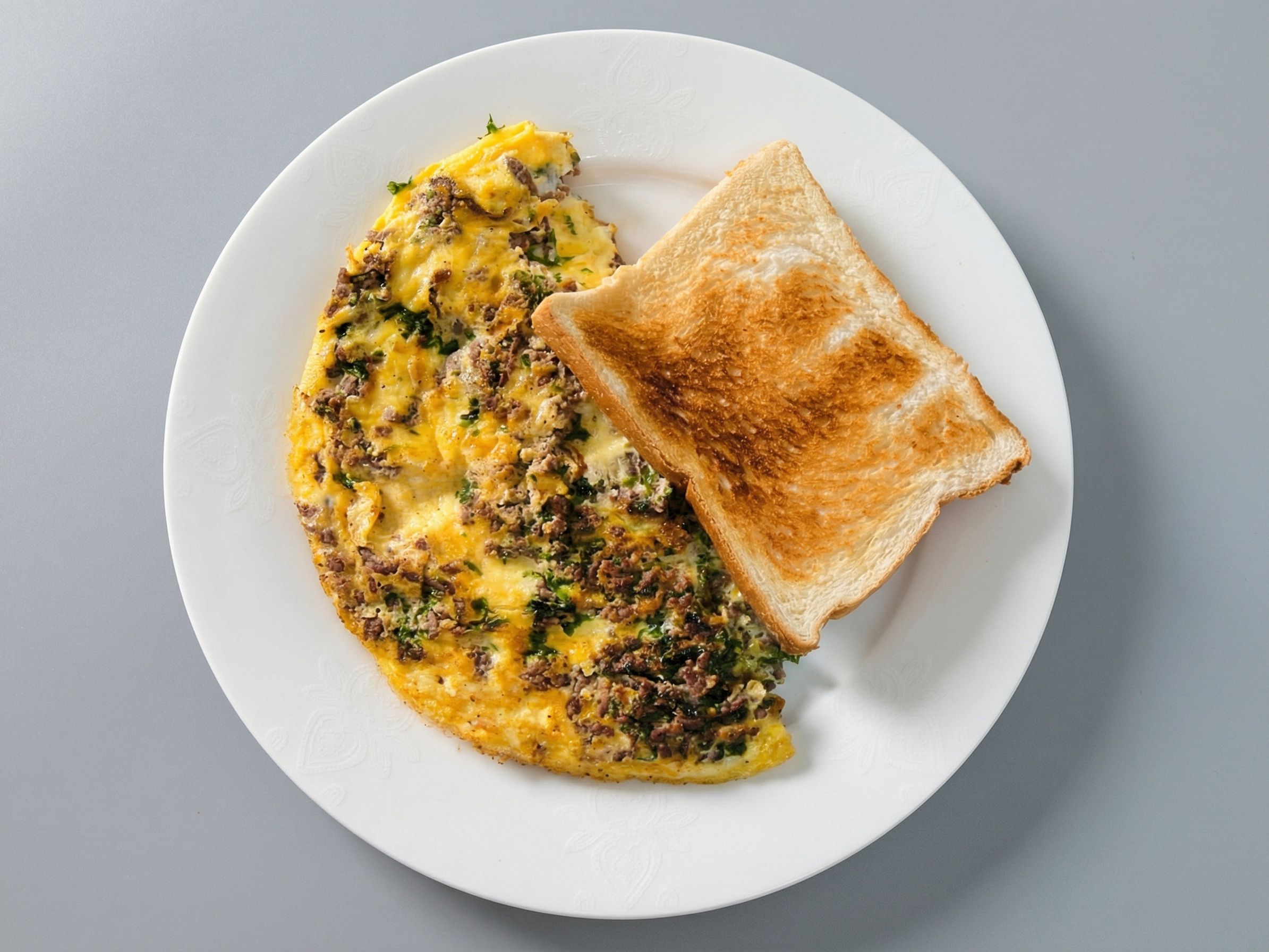 Egg Omelette Sandwich With Minced Meat