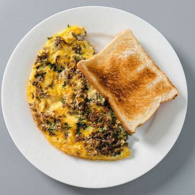 Egg Omelette Sandwich With Minced Meat
