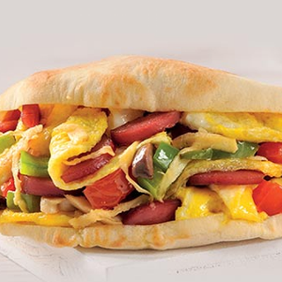 Egg With Pastrami And Sausage Sandwich