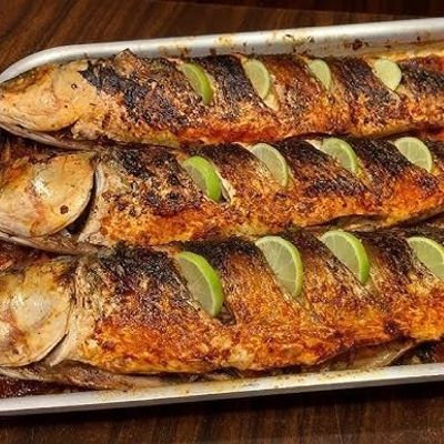 Grilled Mullet Fish With Oil And Lemon