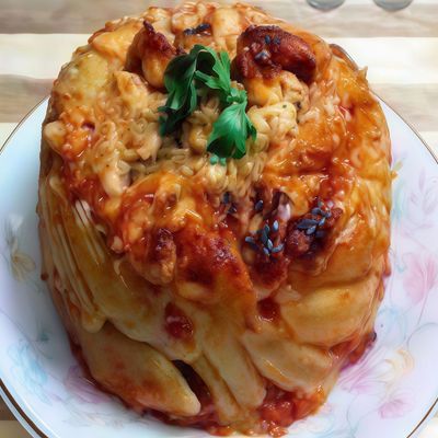 Mix Koshary With Chicken Pasta Casserole