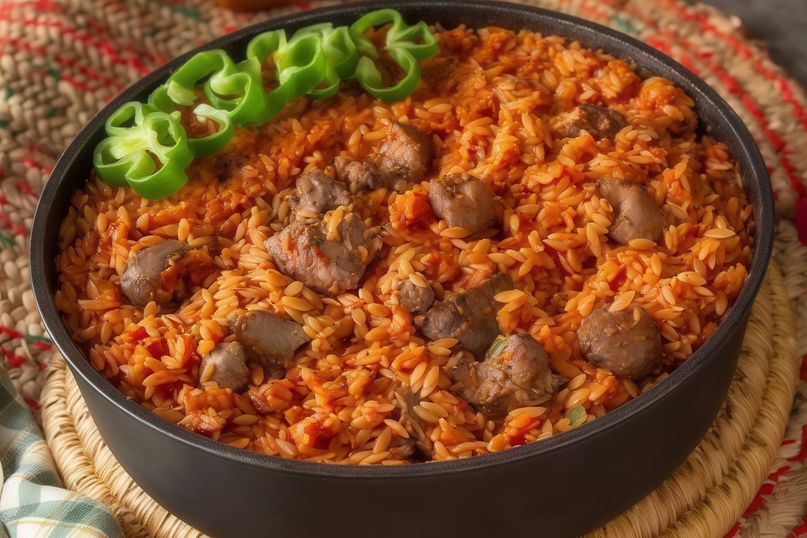 Orzo casserole with meat