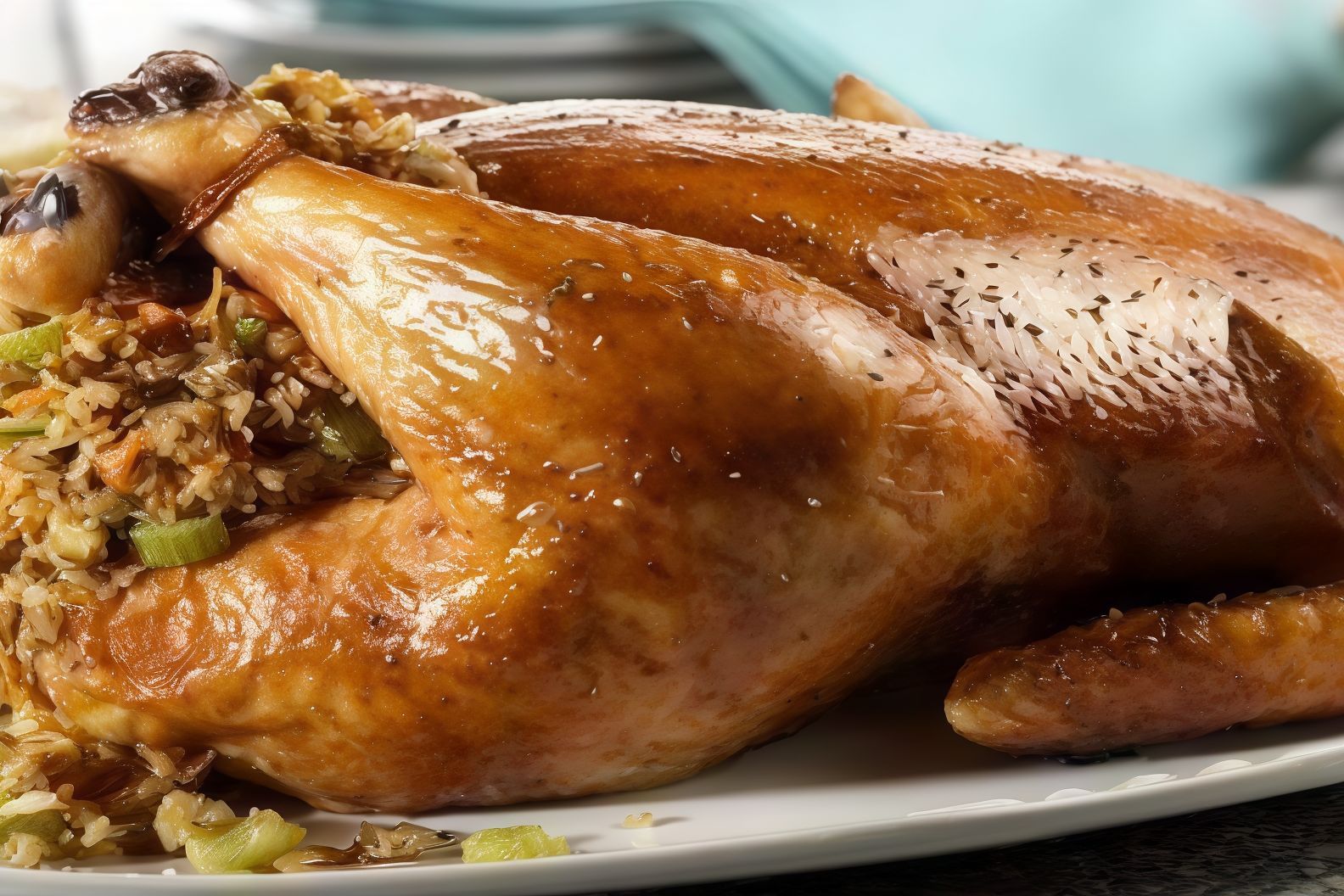 Duck Stuffed with Rice and Mixture