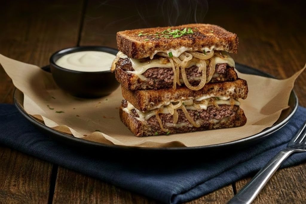 Seven Grain Toast Beef Burger