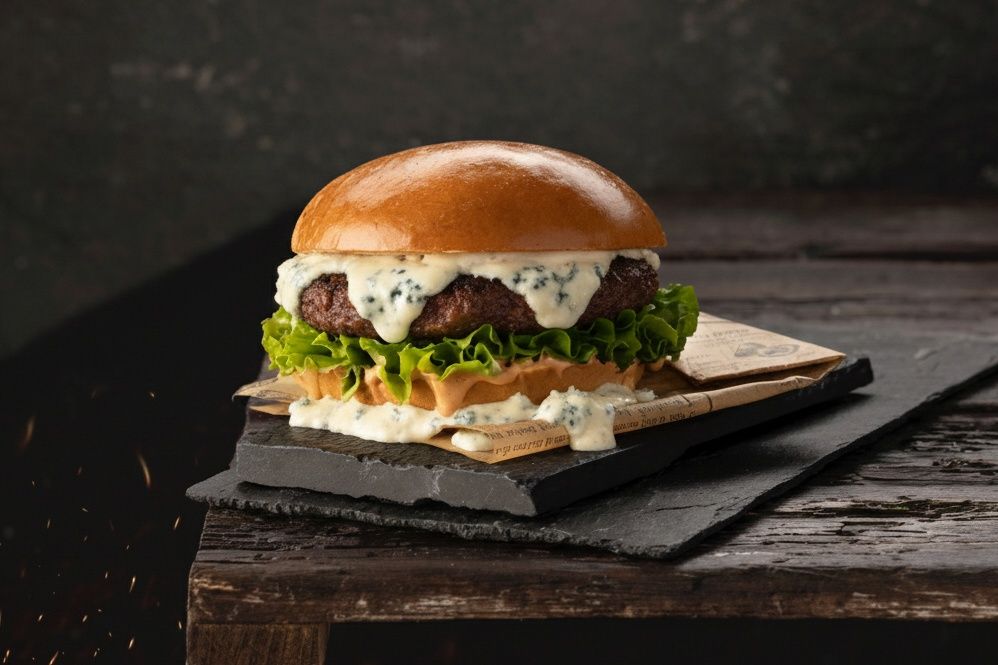 Beef Blue Cheese Burger Sandwich