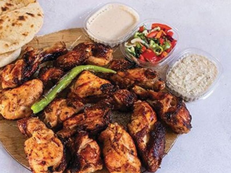 Quarter grilled shish chicken