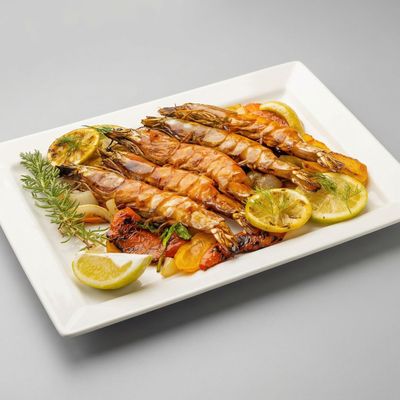 Grilled Peeled Jumbo Shrimp With Tails Platter