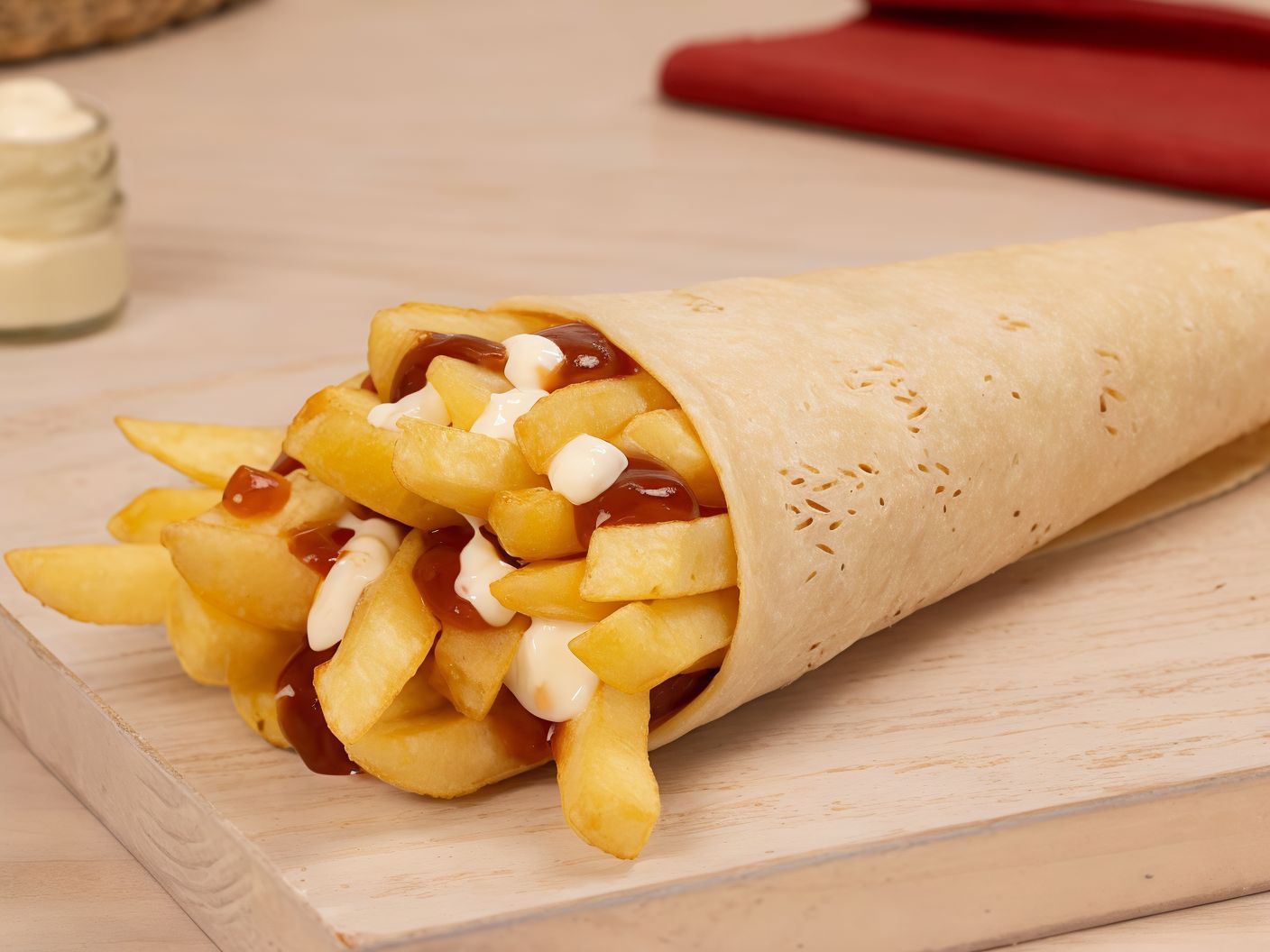 French Fries With Mozzarella Cheese Sandwich